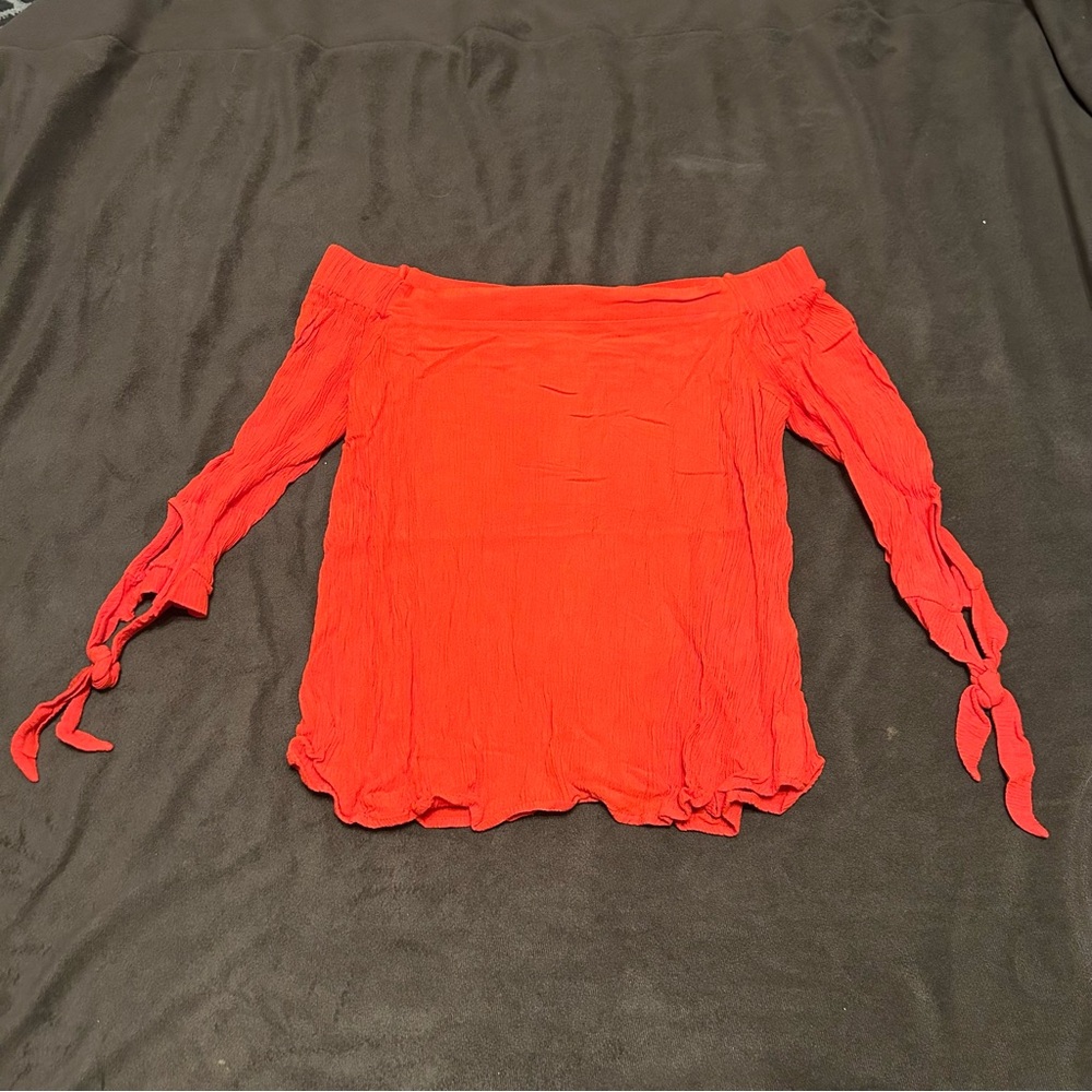 Coral Off The Shoulder Blouse